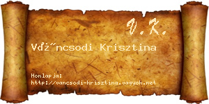 Váncsodi Krisztina névjegykártya